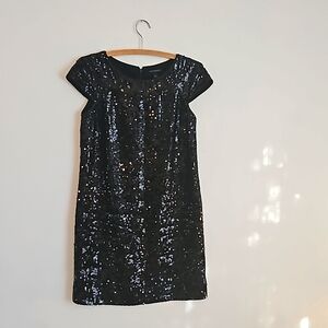 Black sequin mini dress